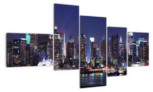 Obraz města - noční záře města (150x85cm)