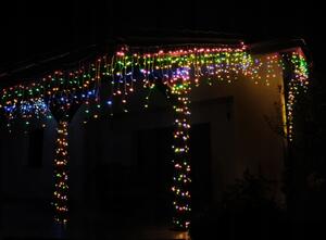 Vánoční venkovní/vnitřní osvětlení, 60 rampouchů, 300 LED - 15m - barevné