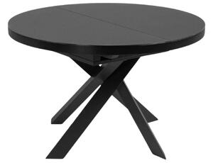 Kave Home Černý skleněný rozkládací jídelní stůl Vashti 120/160 x 120 cm