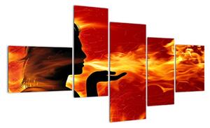 Obraz - žena v ohni (150x85cm)