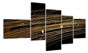 Abstraktní obraz zlatých vláken (150x85cm)