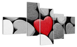 Červené srdce - obrazy na stěnu (150x85cm)