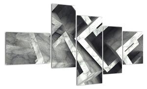 Abstraktní černobílý obraz (150x85cm)
