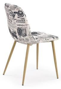 Halmar Jídelní židle K220, vzor novin/medový dub