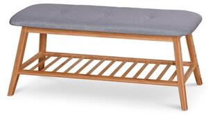 Botníková lavice HERMES bambus/šedá, šířka 100 cm