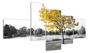 Obraz žlutého stromu v přírodě (150x85cm)