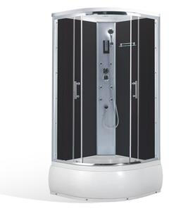 Sprchový masážní box ELECTRA DEEP Varianta: rozměry: 90x90 cm, kód produktu: ELECTRA_DEEP-900 - 4000638, profily: brillant, výplň: Rauch