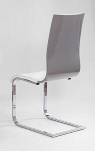 Halmar Jídelní židle K104, bílá/šedá, eko kůže