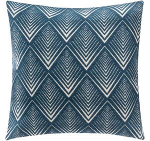 Dekorační povlak na polštář, geometrické vzory, 40 x 40 cm, modrý