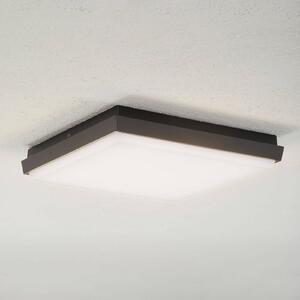 Lucande Venkovní stropní svítidlo LED Amra, 30 cm, hranaté, antracitová barva, Černá, Plast, Moderní, Nástěnné svítidlo