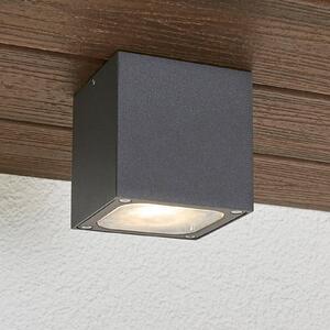 Lucande LED stropní svítidlo Tanea, 10x10 cm, tmavě šedé, IP54, Hliník / šedá / zinek, Hliník, Moderní