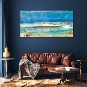 Obraz na skle Obraz na skle Abstrakce pláže moře vlny