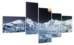 Obraz měsíční krajiny (150x85cm)