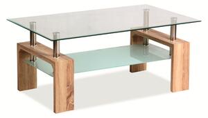 Konferenční stolek LENNOX 100x60 - sklo/dub sonoma