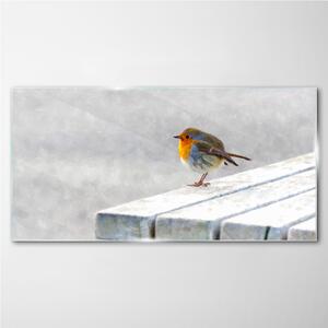 Obraz na skle Obraz na skle Abstraktní zvířecí pták sníh