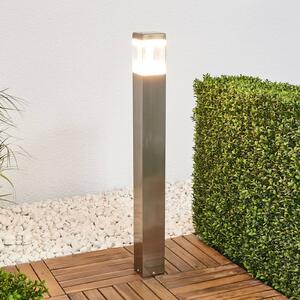 Lindby LED osvětlení cesty Baily, výška 80 cm, nerezová ocel, IP44, Hliník / šedá / zinek, Nerezová ocel, Moderní