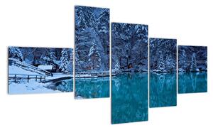 Obraz zimního jezera (150x85cm)