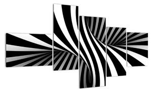 Černobílý abstraktní obraz (150x85cm)