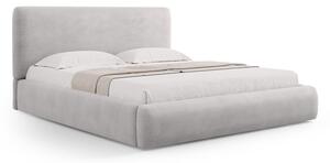 Světle šedá čalouněná dvoulůžková postel s úložným prostorem s roštem 180x200 cm Colonel – Cosmopolitan Design