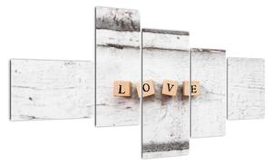Obraz - nápis LOVE (150x85cm)