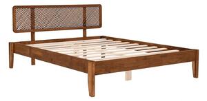 Dvoulůžková postel ze smrkového dřeva s roštem v tmavě hnědo-přírodní barvě 180x200 cm Izabelya – Kalune Design