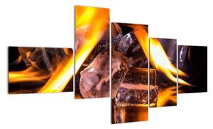 Obraz ledových kostek v ohni (150x85cm)