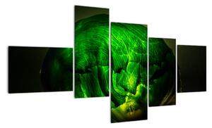 Zelená moderní abstrakce (150x85cm)