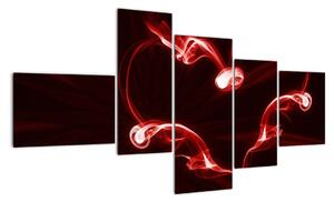 Abstraktní obraz - červené srdce (150x85cm)