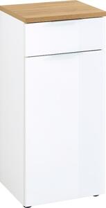 Bílá koupelnová skříňka GEMA Penetra 86 x 39 cm s dubovou deskou