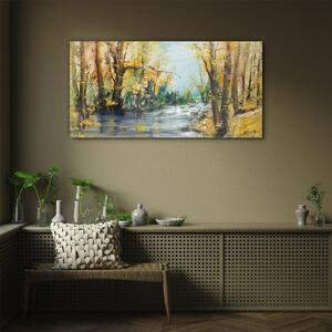 Obraz na skle Obraz na skle Abstrakce lesní řeka volně žijících živočichů
