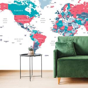 Tapeta mapa světa s pastelovým nádechem