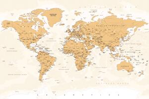 Tapeta mapa světa s vintage nádechem