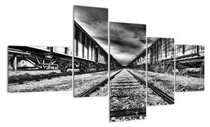 Železnice, koleje - obraz na zeď (150x85cm)