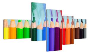 Obraz barevných pastelek (150x85cm)