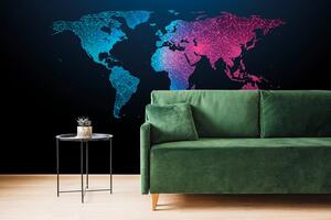 Samolepící tapeta noční mapa světa