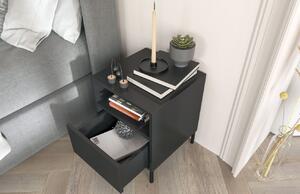 Černý lakovaný noční stolek Skandica Mirka 40 x 40 cm