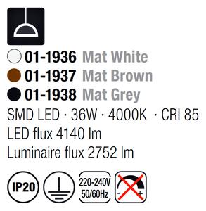 Moderní závěsné LED svítidlo v hnědé barvě