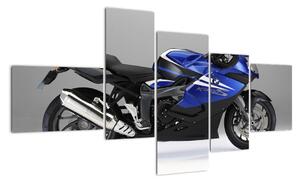 Obraz modrého motocyklu (150x85cm)