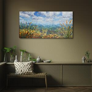 Obraz na skle Obraz na skle Abstrakce mraky hory
