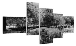 Černobílý most - obraz (150x85cm)