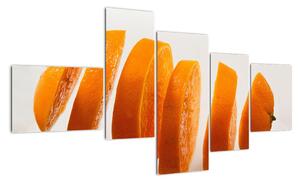 Moderní obraz - dílky pomeranče (150x85cm)