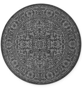 NORTHRUGS Kusový koberec Duet Kona Black/White kruh - na ven i na doma - 160x160 cm