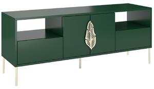 Zelený lakovaný TV stolek Skandica Merlin 136 x 40 cm