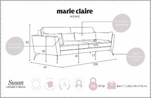 MARIE CLAIRE HOME Pohovka Susan 230 × 91 × 82 cm