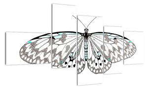 Černobílý motýl (150x85cm)