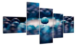 Obraz modré skleněné kuličky (150x85cm)