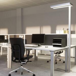 Arcchio LED stojací lampa Logan Neo, stříbrná, stmívatelné, kovová, stmívatelný, Hliník / šedá / zinek, Pracovna / kancelář, Hliník, Moderní