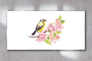 Obraz na skle Obraz na skle Abstrakce ptáků květiny
