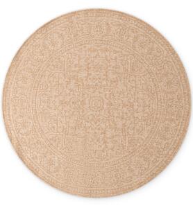 NORTHRUGS Kusový koberec Duet Kona Beige/White kruh - na ven i na doma - 160x160 cm