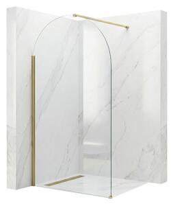 Bezrámová sprchová zástěna REA HEAVEN GOLD BRUSH 120 cm, zlatá kartáčovaná/transparent - bez vaničky